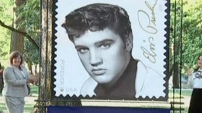 Perangko bergambar Elvis Presley