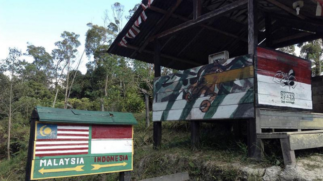Pos perbatasan Indonesia-Malaysia di Long Nawang, Kecamatan Kayan Hulu, Kabupaten Malinau, Kalimantan Utara.