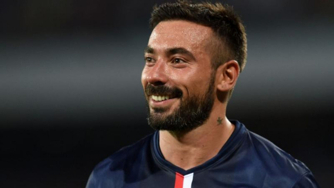 Pemain Paris Saint-Germain (PSG), Ezequiel Lavezzi.