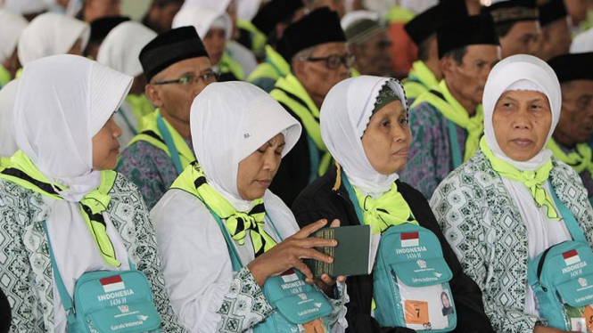 Ilustrasi rombongan jemaah calon haji.