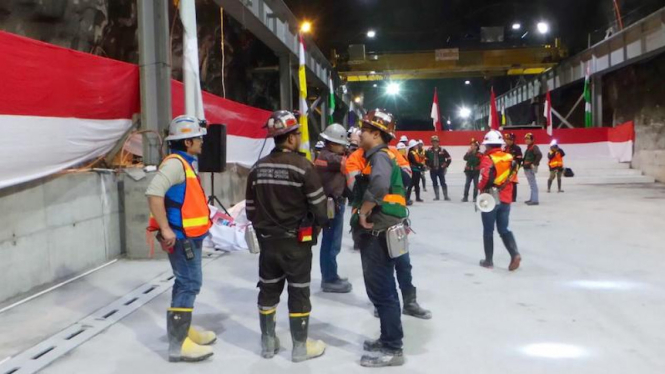 Tambang bawah tanah Freeport Indonesia di Papua.