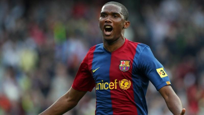 Samuel Eto'o ketika memperkuat Barcelona