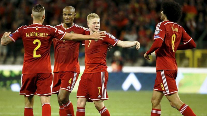 Para pemain timnas Belgia.