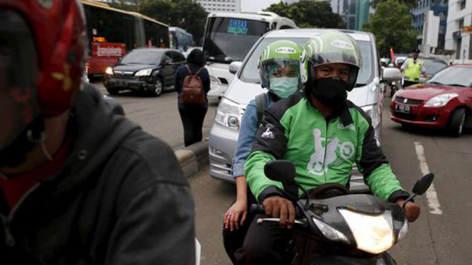 Ilustrasi ojek online.