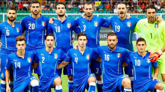 Tim nasional Italia pada laga melawan Bulgaria