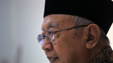 KH Salahuddin Wahid (Gus Sholah) saat berkunjung ke kantor VIVA.co.id di Jakarta.