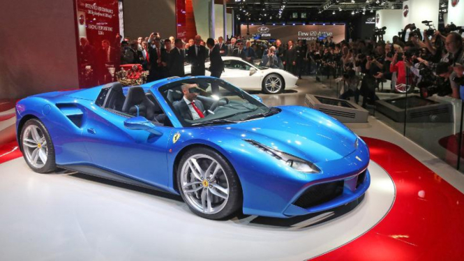 Peluncuran Ferrari 488 Spider di Frankfurt Auto Show 2015.
