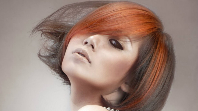 Ilustrasi rambut berwarna.