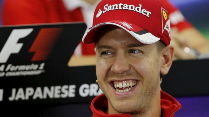 Pembalap Ferrari, Sebastian Vettel.