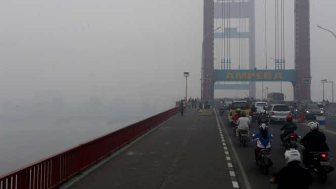 Palembang Tertutup Kabut Asap