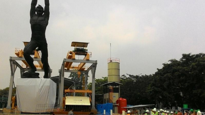 Lokasi pengeboran bawah tanah pembangunan proyek MRT, Jakarta.