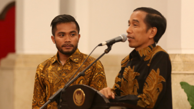 Silaturahmi pemain persib dengan jokowi