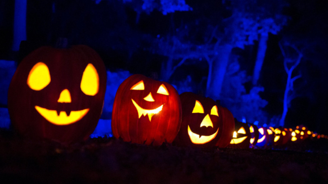 Pameran Lentera Halloween di New York, Amerika Serikat.