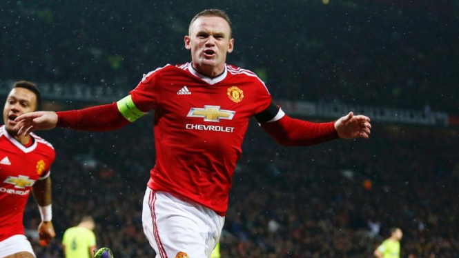 Penyerang Manchester United, Wayne Rooney.