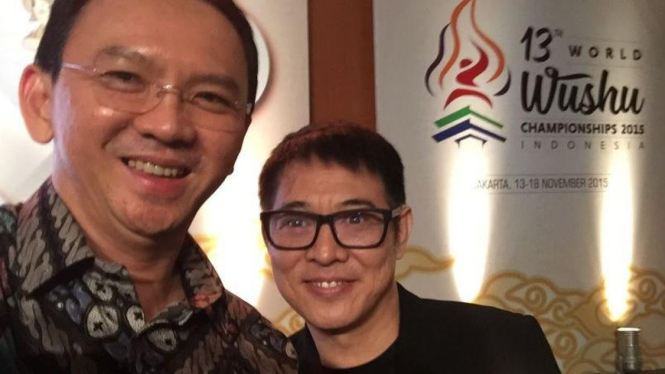 Ahok foto bareng Jet Li 