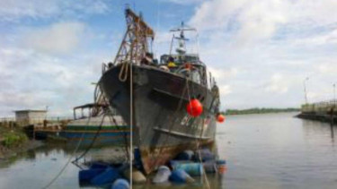 Kapal Bea Cukai yang karam di Perairan Belawan
