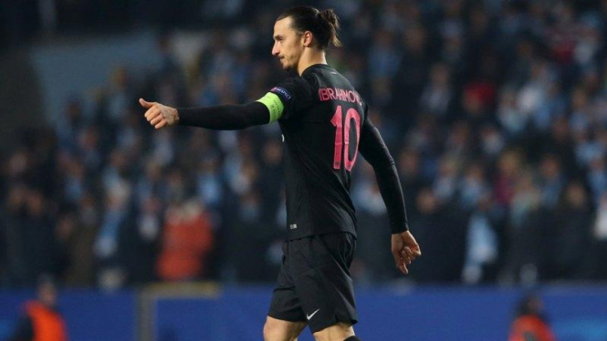 Penyerang Paris Saint-Germain (PSG), Zlatan Ibrahimovic