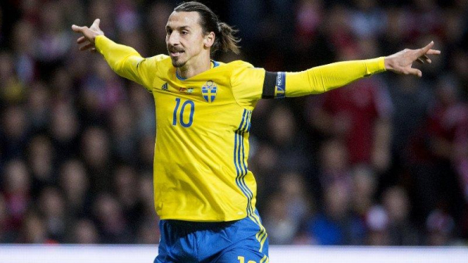 Penyerang Timnas Swedia, Zlatan Ibrahimovic