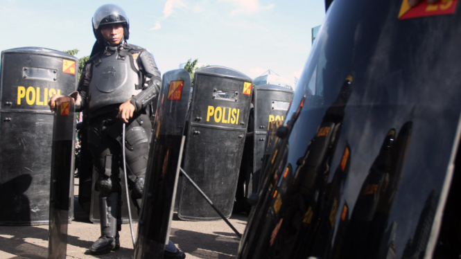 Ilustrasi polisi mengamankan kegiatan.