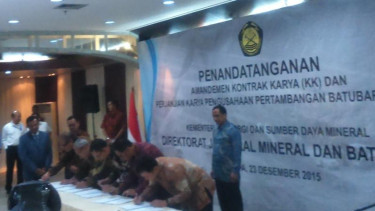 Penandatanganan amandemen kontrak karya (KK) 