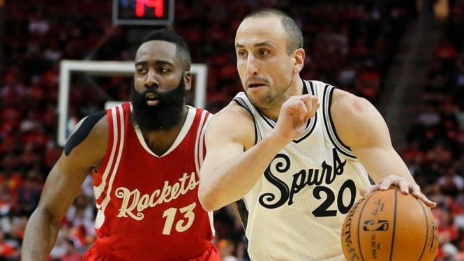 Pemain Spurs, Manu Ginobili (kanan)