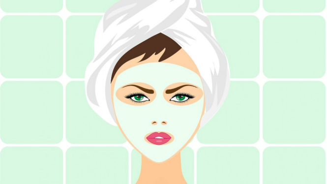 Ilustrasi wanita mengenakan masker