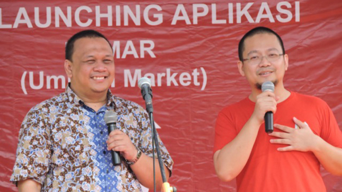 Putra Fajar saat launching aplikasi UMMAR