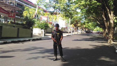Polisi amankan kawasan Mesjid Ahmad Yani, Manado.