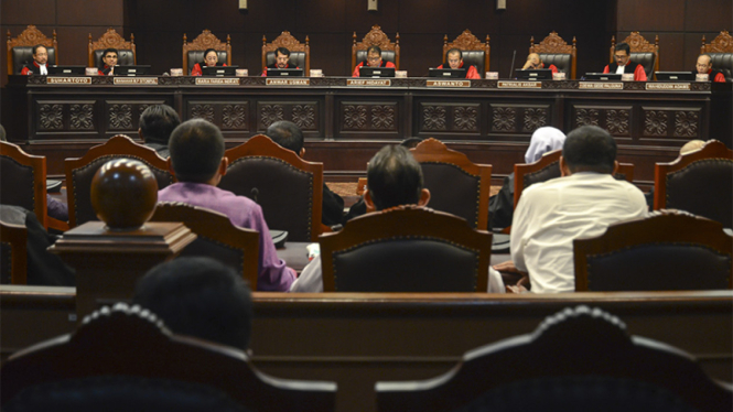 Ilustrasi suasana sidang di Mahkamah Konstitusi.