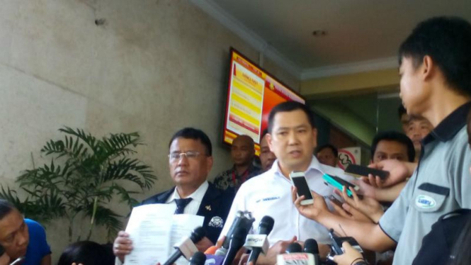 Ketum DPP Partai Perindo dan bos MNC Grup, Hary Tanoesoedibjo di Mabes Polri.