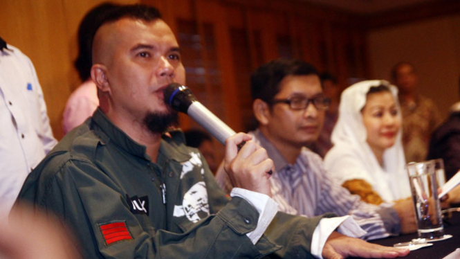 Ahmad Dhani hadir dalam acara silaturahmi bakal calon gubernur yang digelar DPD Partai Gerindra DKI Jakarta di Hotel Aryaduta, Menteng, Jakarta Pusat