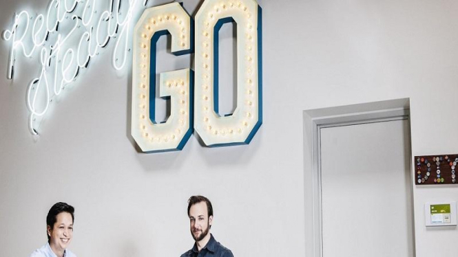 Ben Silbermann (kiri) dan Evan Sharp, duo pendiri Pinterest.