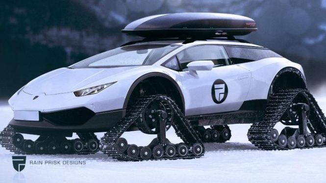 Lamborghini Huracan dengan kaki-kaki tank.