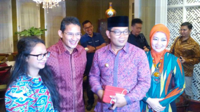 Wali Kota Bandung, Ridwan Kamil, bertemu dengan Sandiaga Uno beberapa waktu silam.