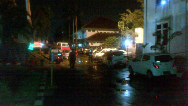 Suasana olah TKP kebakaran di RSAL Mintohardjo, Senin 14 Maret 2016