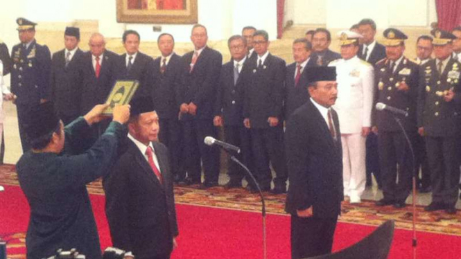 Pelantikan Irjen Tito Jadi Kepala BNPT dan Laksda Arie Jadi Kepala Bakamla. Rabu 16 Maret 2016.