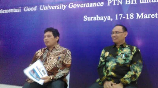 Dirjen Sumber Daya Iptek dan Dikti Kemenristekdikti, Ali Ghufron (kiri).
