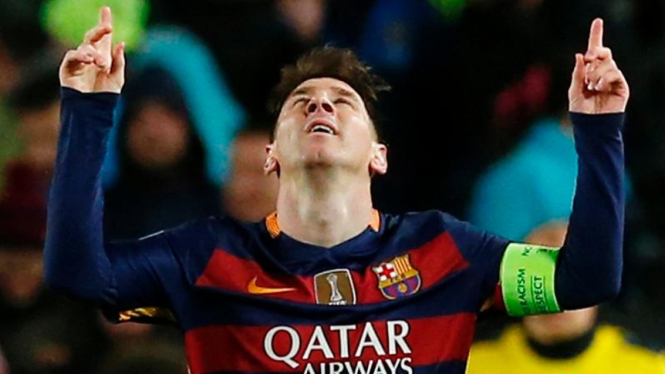 Penyerang Barcelona, Lionel Messi.