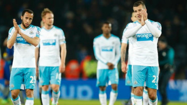 Ekspresi kecewa para pemain Newcastle United.