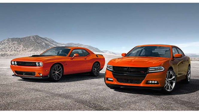 Warna Go Mango pada mobil Dodge.