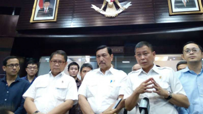 Konferensi pers soal Grab Car dan Uber, Kamis 24 Maret 2016.