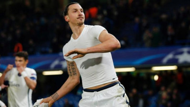 Penyerang Paris Saint-Germain (PSG), Zlatan Ibrahimovic