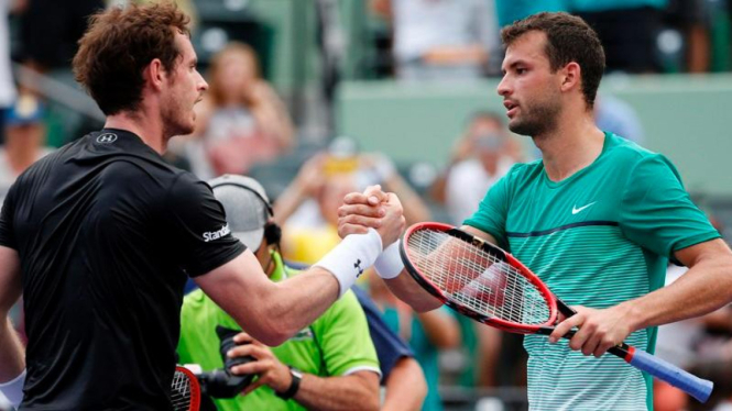 Andy Murray (kiri) dan Grigor Dimitrov (kanan).