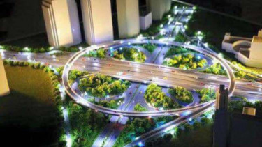 Gambar desain Pembangunan Semanggi Interchange.
