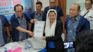 Wanita emas melamar ke Partai Demokrat.