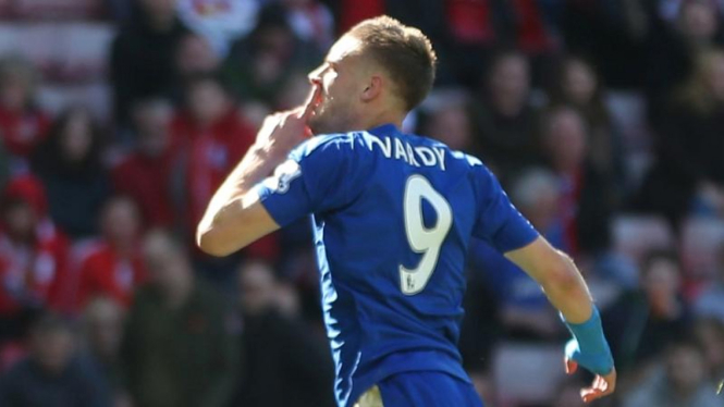 Pemain Leicester City, Jamie Vardy.