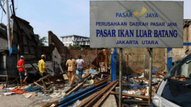 Penggusuran kawasan pasar Ikan Luar Batang, Jakarta Utara.