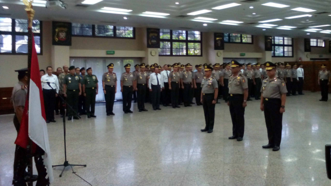 Upacara kenaikan pangkat Kepala BNPT Tito Karnavian.