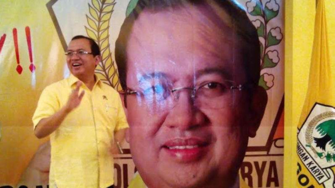 Priyo Budi Santoso saat deklarasikan diri maju sebagai calon Ketua Umum Partai Golkar, Kamis (14/4/2016).