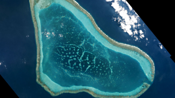 Scarborough Shoal, salah satu wilayah sengketa di Laut China Selatan.
